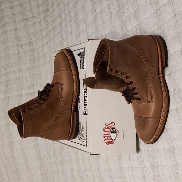 New In Box Brown Mens 8.5D White's Boots - Picture 5 of 12